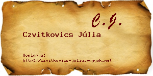 Czvitkovics Júlia névjegykártya